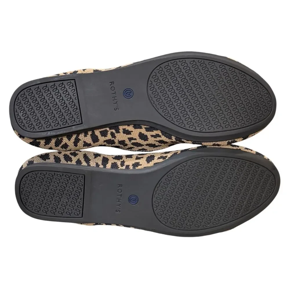 Rothy’s Leopard Print Round Toe Flats Size 9 Casual Slip-On Ballet Classy Chic